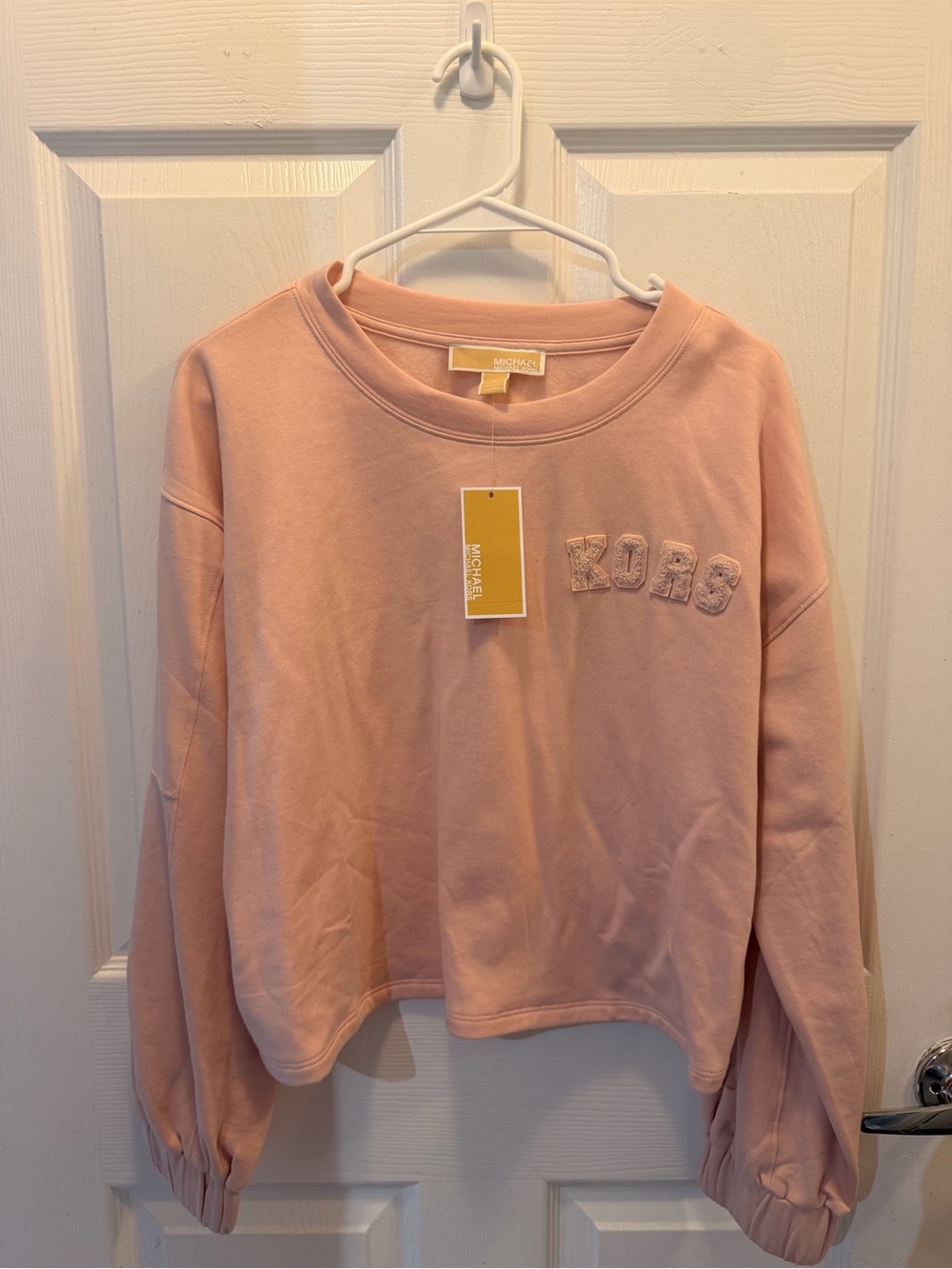 Michael Kors Light Pink Crewneck Sweatshirt with Embroidered KORS